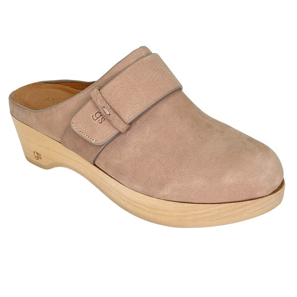 Gentle Souls Henley Tan Leather Wooden Platform Womens Clog Size 6.5M - Picture 1 of 16